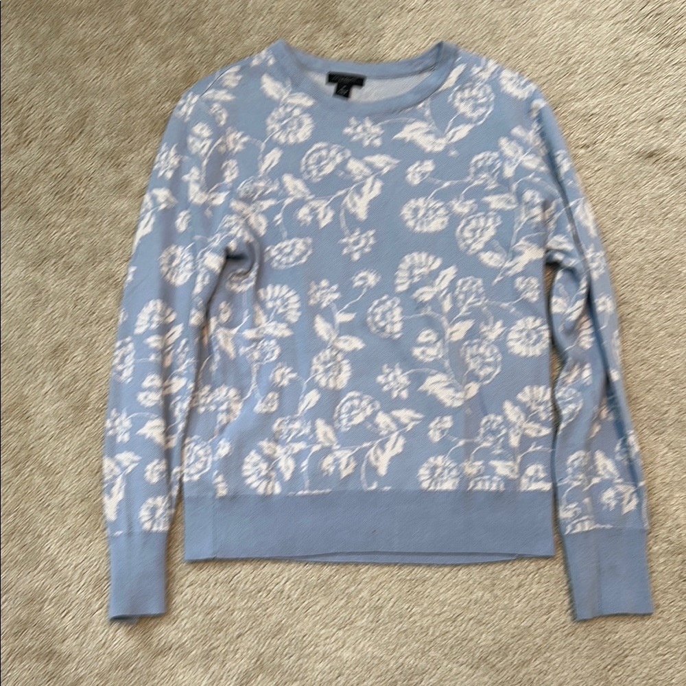 Floral Blue Sweater